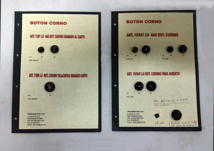 muestrario botones consultar modelos y cantidades